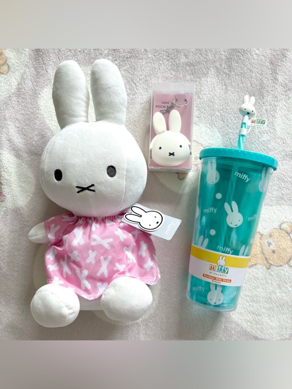 NEW Kawaii Miffy Bundle Plush Coin Pouch Pochi Baby 22 Oz Tumbler Cute